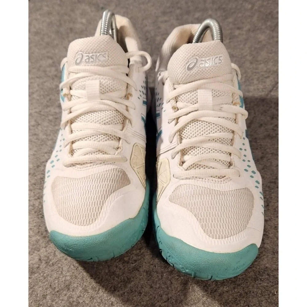 Asics GEL-Challenger Shoes Womens Size 9‎ White Teal Tennis Sneakers 1042A041